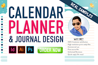 design custom calendar planner or journal in indesign