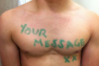move and dance my pectoral muscles with your message on them