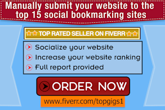 manually submit your website to the top 15 social bookmarking sites