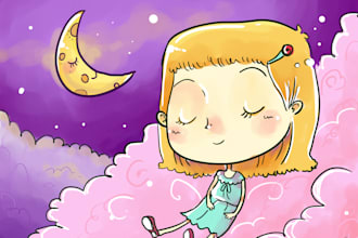 make cute illustrations for you