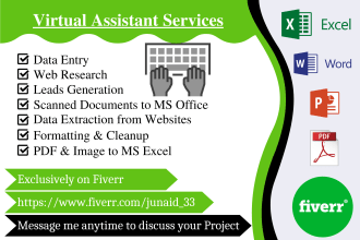 do accurate data entry and internet research  for you