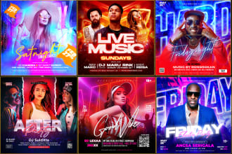 do event flyer, birthday party, dj party, club party flyer