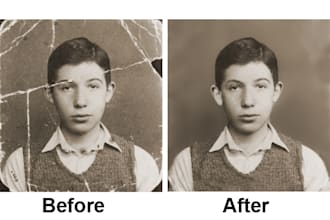 restore, fix and recolour old damaged photos