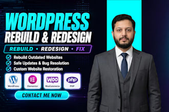 rebuild wordpress website and redesign wordpress websites