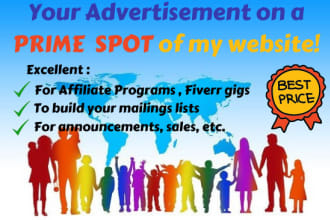 display your advertisement on my website