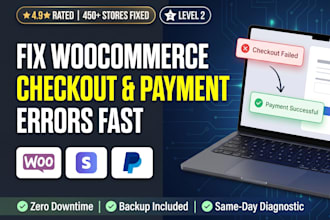 fix woocommerce checkout, payment and store errors
