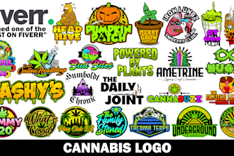develop from scratch a cannabis marijuana weed logo design