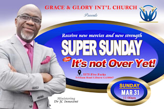 do modern church event flyers and posters within 24 hours