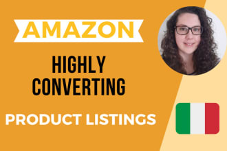 write unique SEO amazon product listings in italian