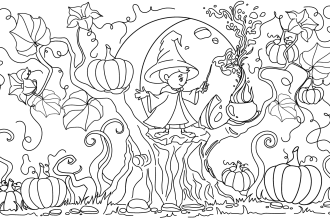 draw  digital coloring book pages for children
