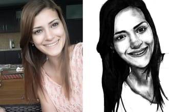 create a hand drawn realistic pencil portrait