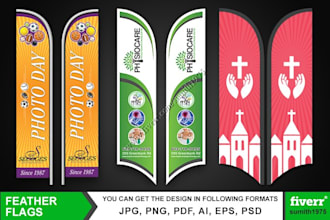 design creative and high resolution custom feather flags