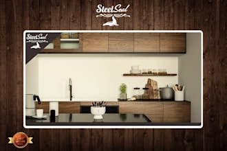 design and render a kitchen interior