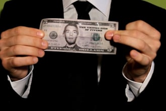 add your message on a bill and perform a magic trick