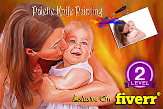 make a palette knife painting use your photo