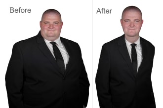 slim down body, face, legs and change background