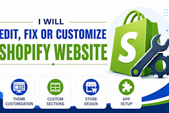 edit, fix or customize shopify website shopify store