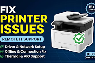 fix printer setup, driver, and printing problems remotely