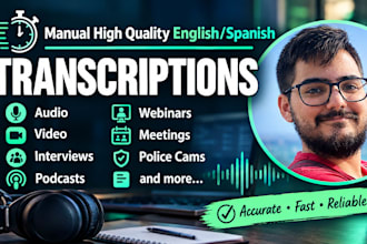 provide quality transcriptions in english or spanish