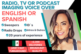 record a latin american voiceover for radio, TV and podcasts