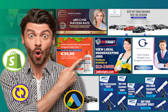 design high converting website banners, shopify banners, and google ads
