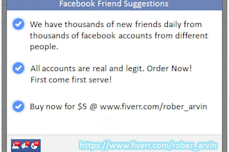 send you 2100 real and active facebook friends suggestion within 24 hours