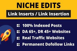 do niche edits link inserts, high quality dofollow SEO backlinks, link insertion