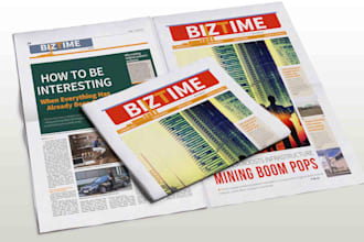 design awesome newspaper, newsletter with ads