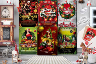 design christmas flyer and graphics