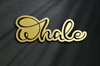 lettering word mark or a text logo