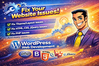 design, fix, optimize, or upgrade your website, laravel, wordpress, PHP