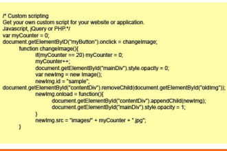 create a javascript, jQuery or php script