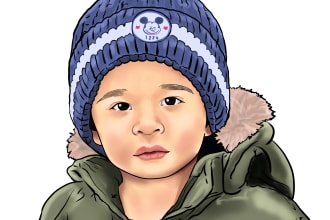 draw a realistic cartoon portrait of you
