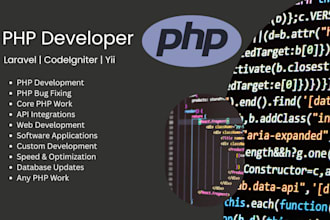 do any PHP work, laravel, codeigniter, yii, API integration and bug fixing