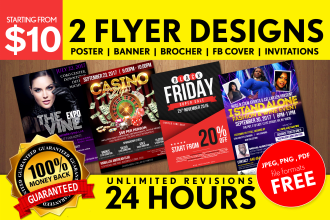 design 2 flyer designs in 24 hours