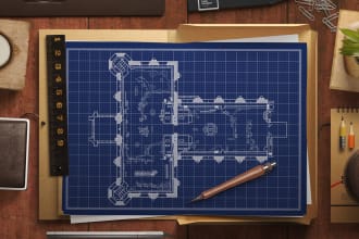 create professional blueprint artwork