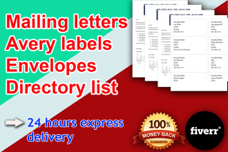 do mail merge letters, avery labels, envelopes or directory
