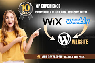 convert your wix or weebly to wordpress website
