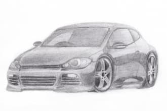 draw any car with pencil