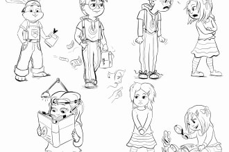 make character design sketch, sheet