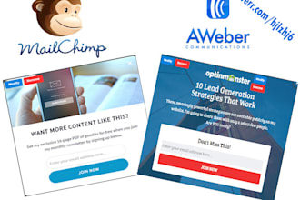 create awesome optin form with mailchimp and aweber