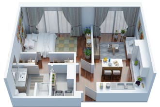 create 3d floor plan, exterior and interior, model sketchup