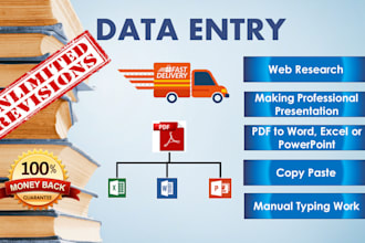 do any work related to microsoft powerpoint, word and excel