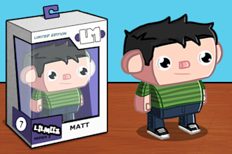 draw a funky vinyl toy cartoon