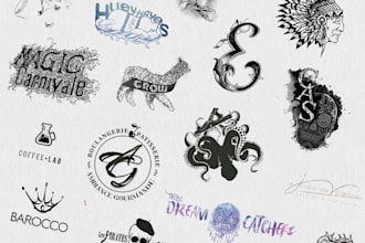 create an unique hand drawn logo