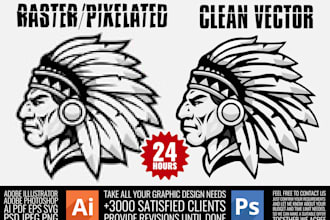 convert or redraw any image to vector using adobe illustrator