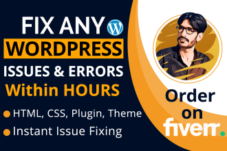 fix wordpress website issues, errors, css and customize it