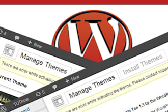 fix your wordpress theme error with Blazing Speed with my Amazing Skills