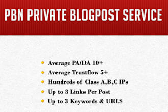 create 250 blogposts with high pa da 10 trust flow on my PBN