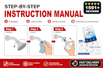 draw instruction manual, step by step for your product